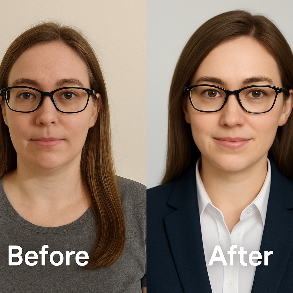 Before and After Headshot Comparison